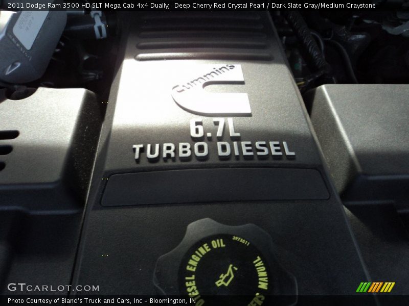  2011 Ram 3500 HD SLT Mega Cab 4x4 Dually Engine - 6.7 Liter OHV 24-Valve Cummins Turbo-Diesel Inline 6 Cylinder