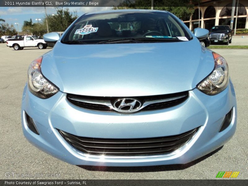 Blue Sky Metallic / Beige 2011 Hyundai Elantra GLS