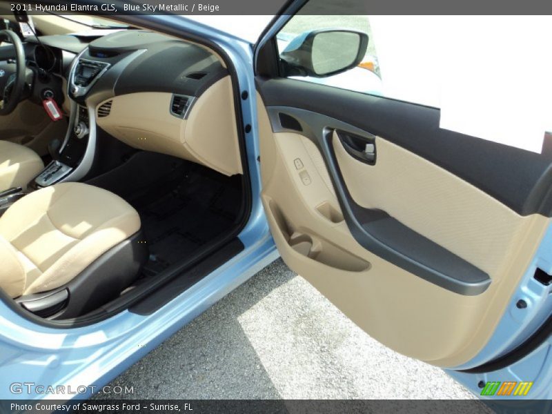 Blue Sky Metallic / Beige 2011 Hyundai Elantra GLS