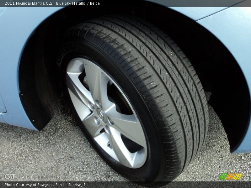 Blue Sky Metallic / Beige 2011 Hyundai Elantra GLS