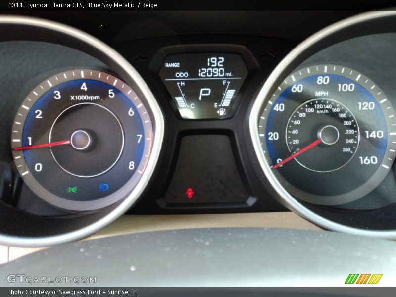 Blue Sky Metallic / Beige 2011 Hyundai Elantra GLS