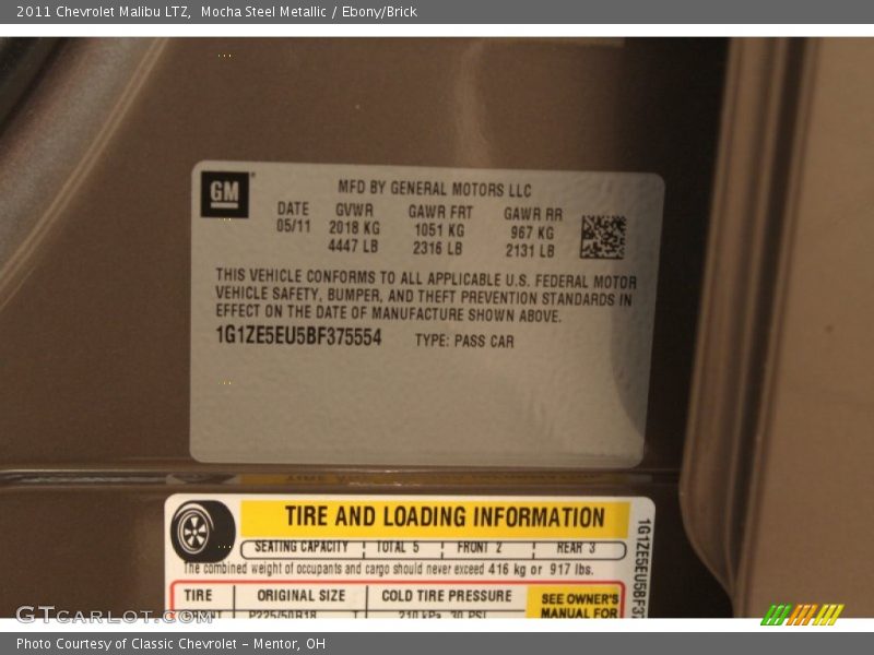 Mocha Steel Metallic / Ebony/Brick 2011 Chevrolet Malibu LTZ
