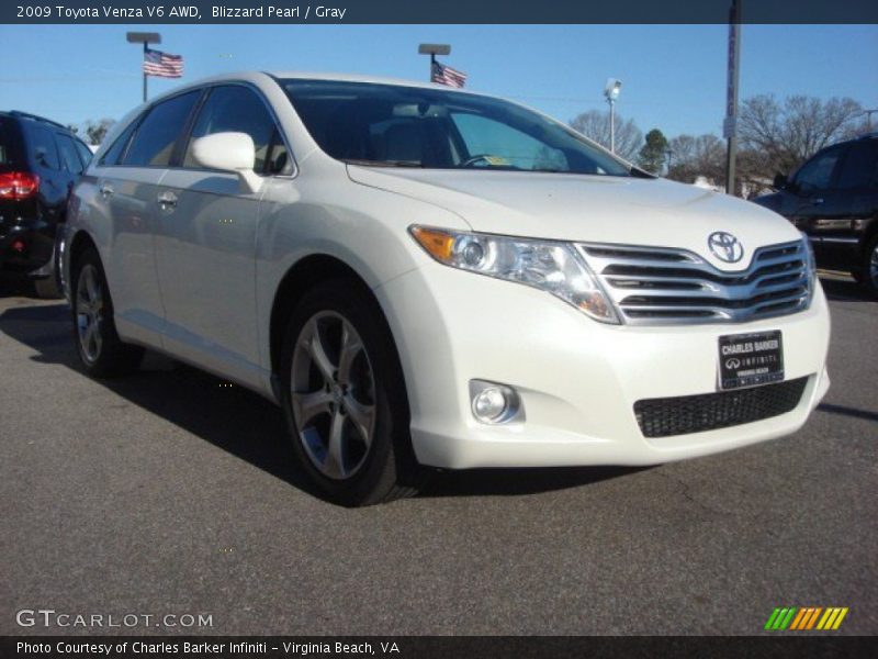 Blizzard Pearl / Gray 2009 Toyota Venza V6 AWD