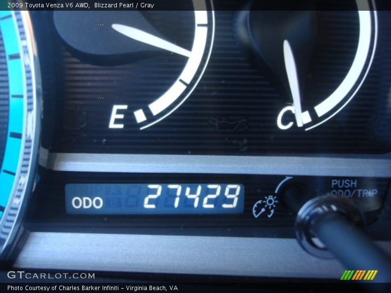 Blizzard Pearl / Gray 2009 Toyota Venza V6 AWD