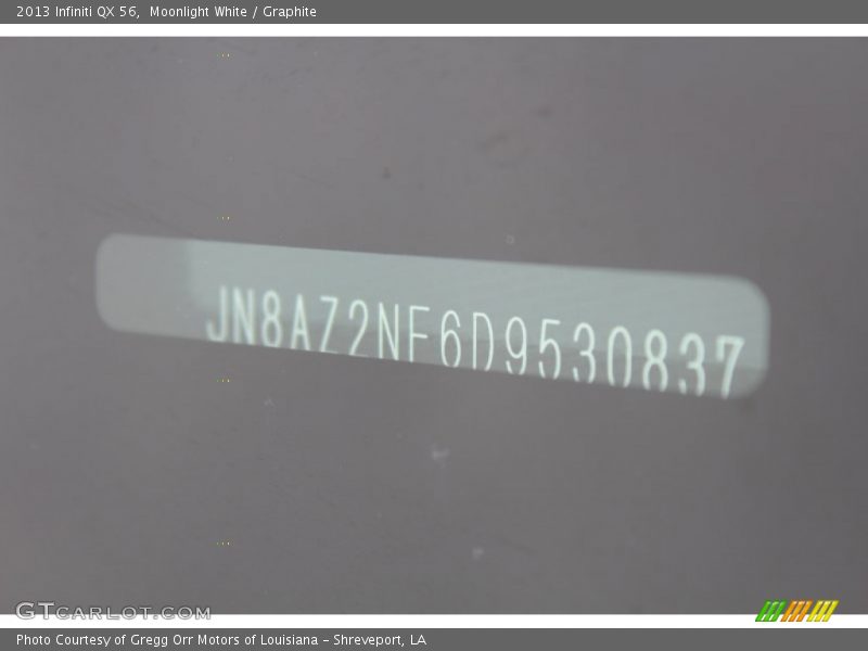 Moonlight White / Graphite 2013 Infiniti QX 56
