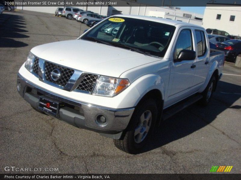 Avalanche White / Steel 2008 Nissan Frontier SE Crew Cab 4x4