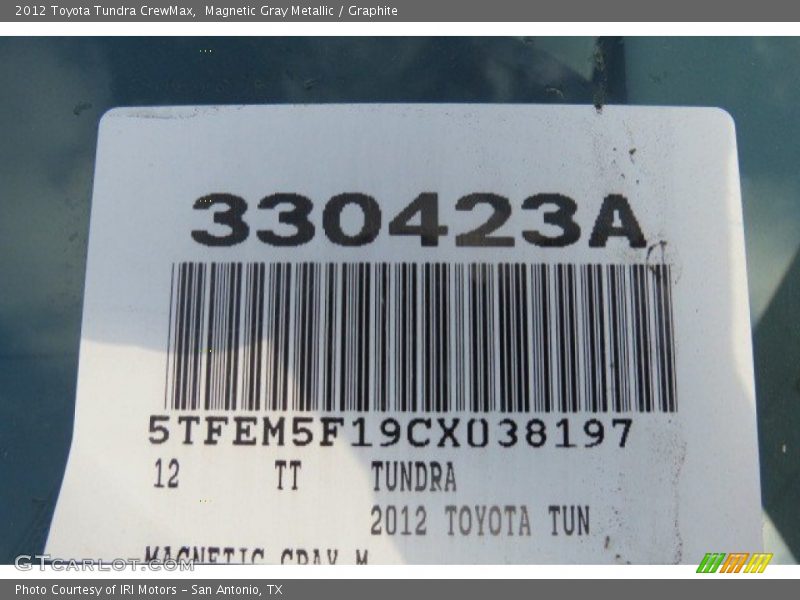 Magnetic Gray Metallic / Graphite 2012 Toyota Tundra CrewMax