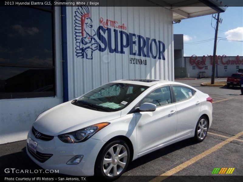Shimmering White / Beige 2013 Hyundai Elantra GLS