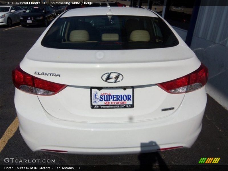 Shimmering White / Beige 2013 Hyundai Elantra GLS