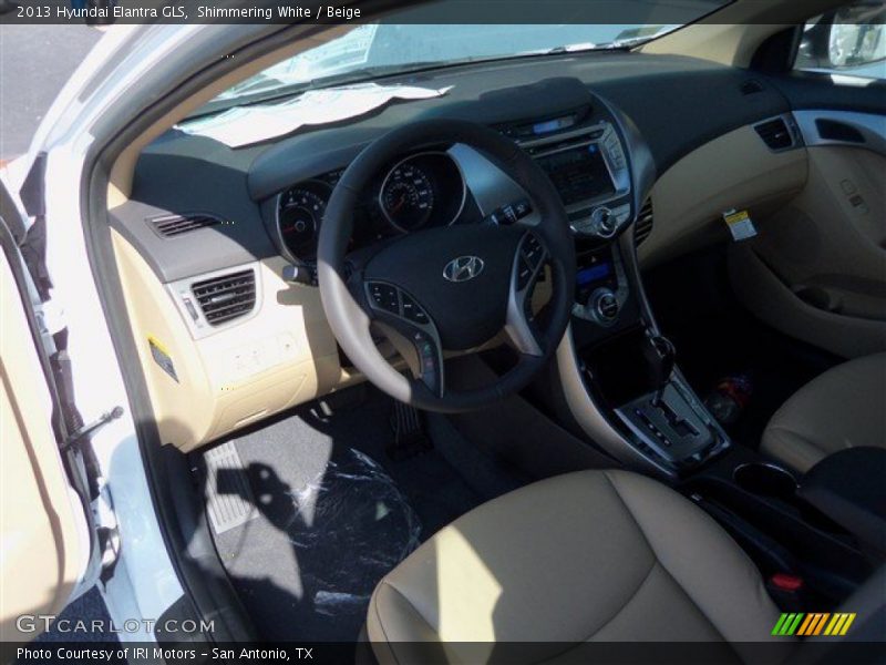 Shimmering White / Beige 2013 Hyundai Elantra GLS