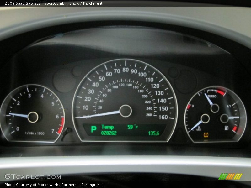 Black / Parchment 2009 Saab 9-5 2.3T SportCombi