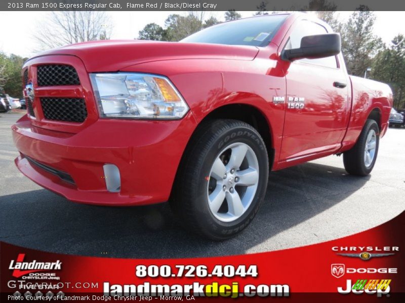 Flame Red / Black/Diesel Gray 2013 Ram 1500 Express Regular Cab