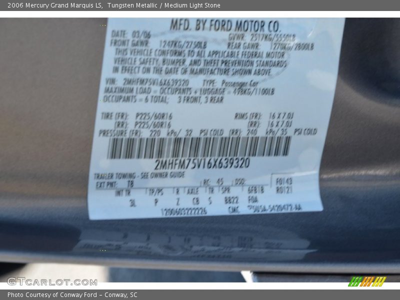 2006 Grand Marquis LS Tungsten Metallic Color Code T8