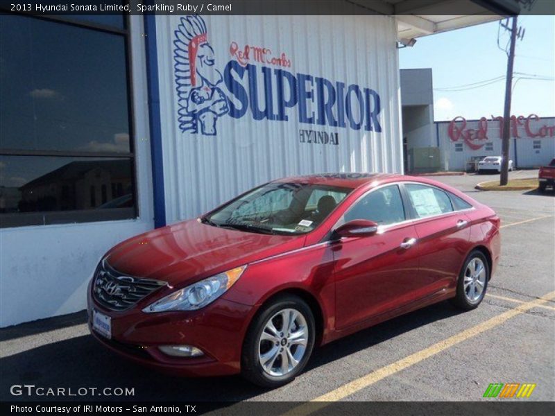 Sparkling Ruby / Camel 2013 Hyundai Sonata Limited