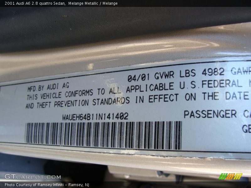 Melange Metallic / Melange 2001 Audi A6 2.8 quattro Sedan