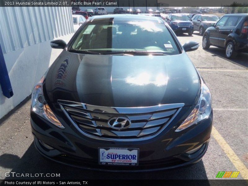 Pacific Blue Pearl / Camel 2013 Hyundai Sonata Limited 2.0T