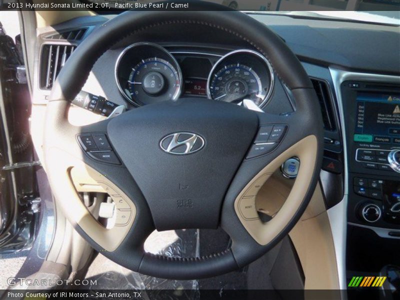 Pacific Blue Pearl / Camel 2013 Hyundai Sonata Limited 2.0T