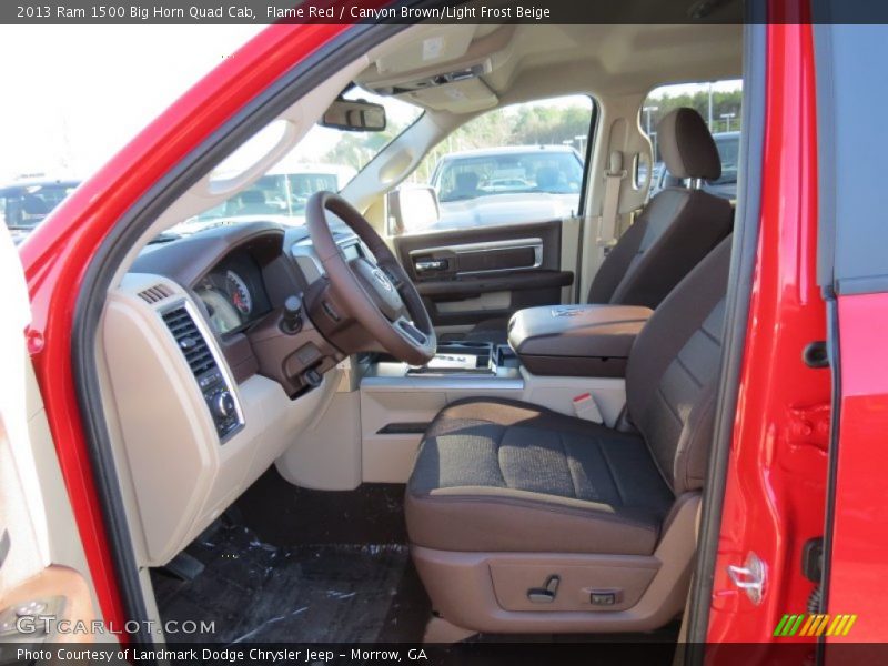 Flame Red / Canyon Brown/Light Frost Beige 2013 Ram 1500 Big Horn Quad Cab