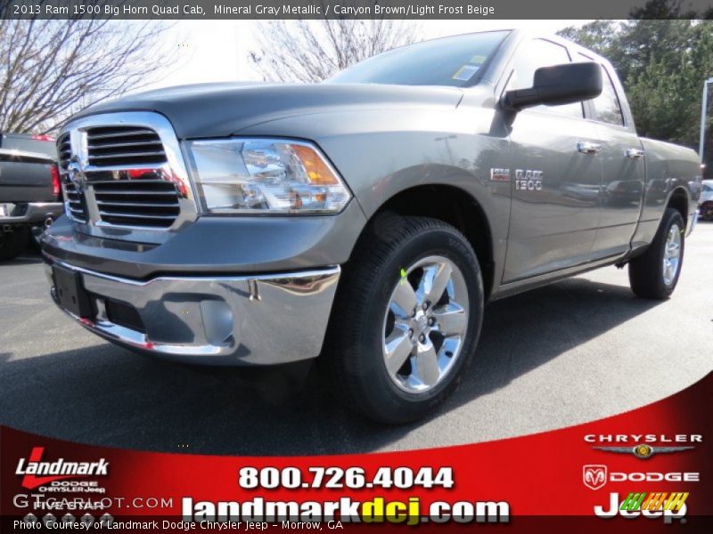 Mineral Gray Metallic / Canyon Brown/Light Frost Beige 2013 Ram 1500 Big Horn Quad Cab