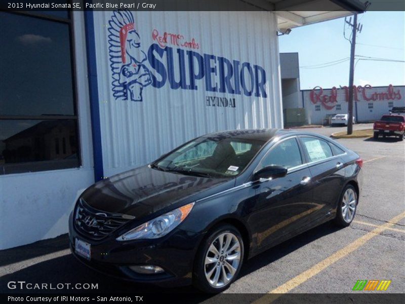 Pacific Blue Pearl / Gray 2013 Hyundai Sonata SE