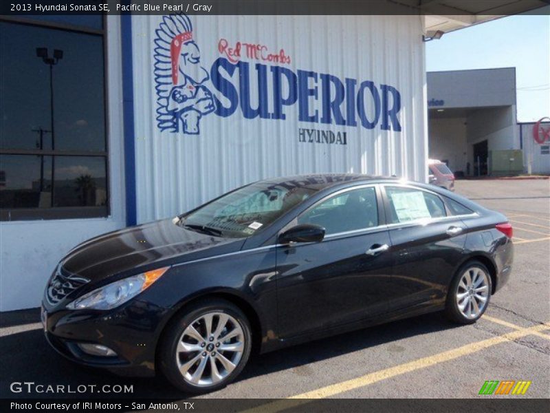 Pacific Blue Pearl / Gray 2013 Hyundai Sonata SE