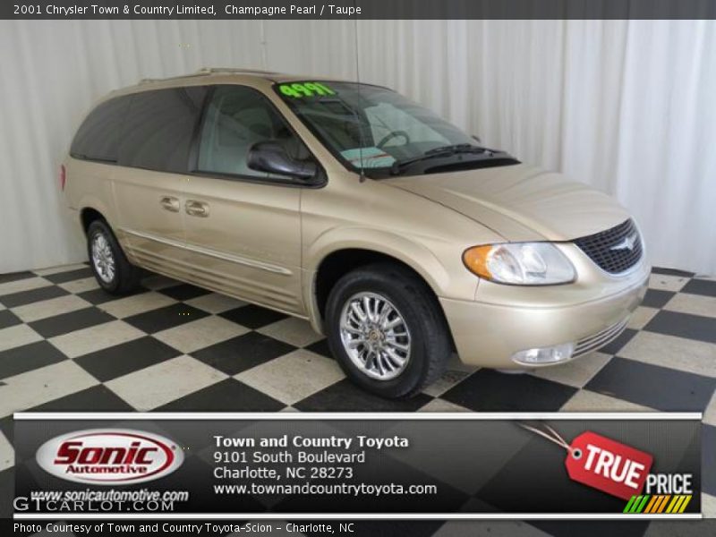 Champagne Pearl / Taupe 2001 Chrysler Town & Country Limited