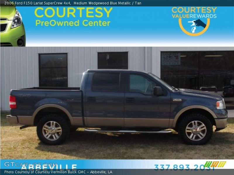 Medium Wedgewood Blue Metallic / Tan 2006 Ford F150 Lariat SuperCrew 4x4