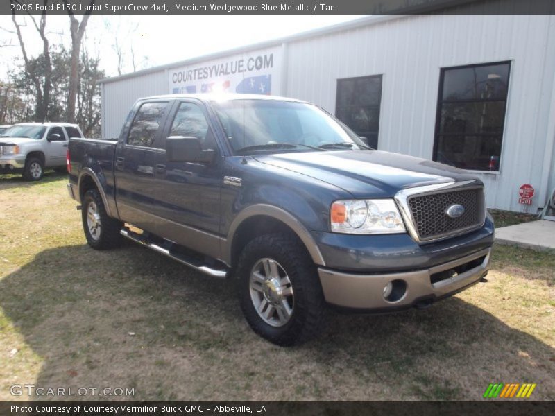 Medium Wedgewood Blue Metallic / Tan 2006 Ford F150 Lariat SuperCrew 4x4