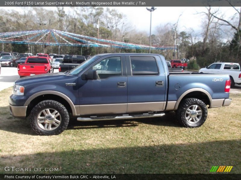 Medium Wedgewood Blue Metallic / Tan 2006 Ford F150 Lariat SuperCrew 4x4