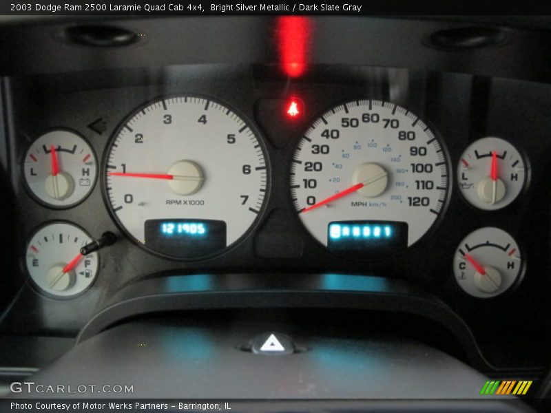 Bright Silver Metallic / Dark Slate Gray 2003 Dodge Ram 2500 Laramie Quad Cab 4x4