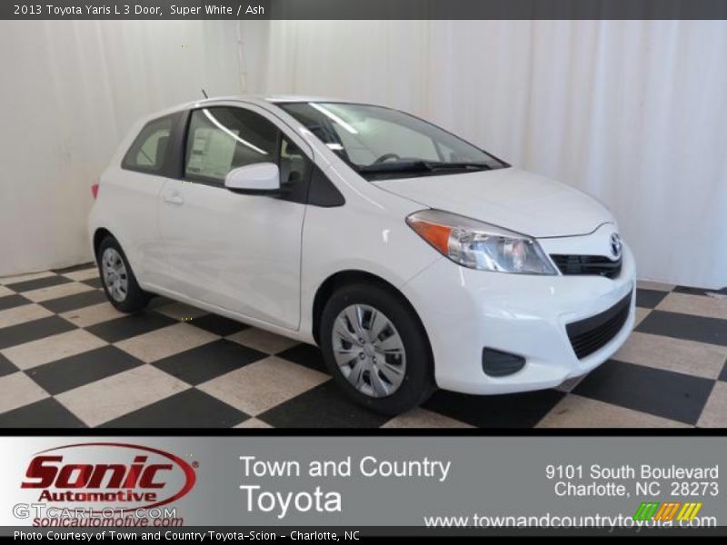 Super White / Ash 2013 Toyota Yaris L 3 Door