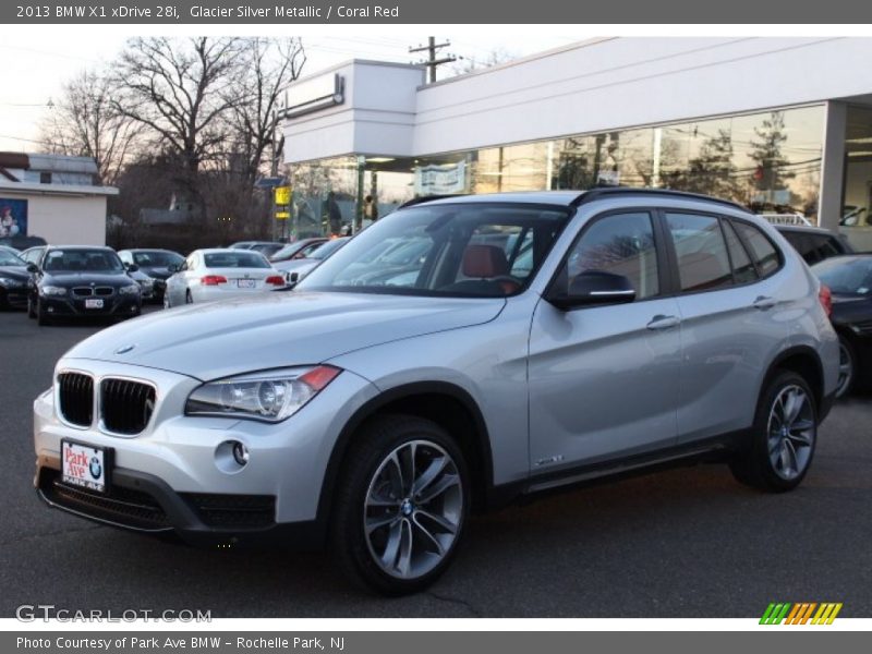 Glacier Silver Metallic / Coral Red 2013 BMW X1 xDrive 28i