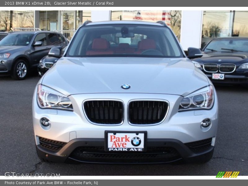 Glacier Silver Metallic / Coral Red 2013 BMW X1 xDrive 28i