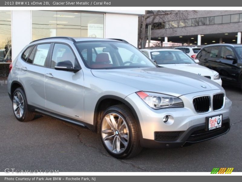 Glacier Silver Metallic / Coral Red 2013 BMW X1 xDrive 28i