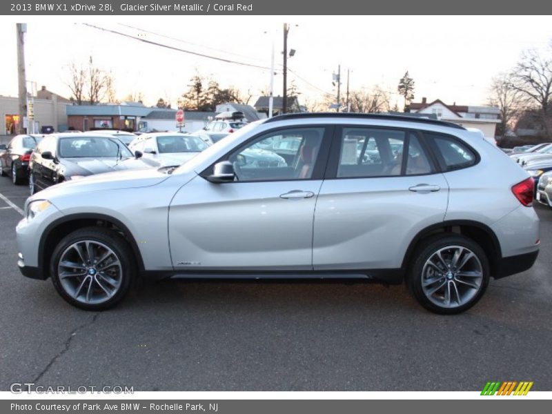 Glacier Silver Metallic / Coral Red 2013 BMW X1 xDrive 28i