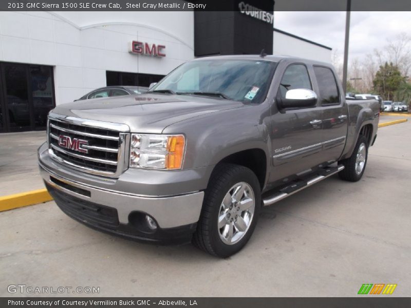 Steel Gray Metallic / Ebony 2013 GMC Sierra 1500 SLE Crew Cab