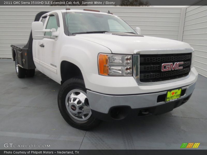 Summit White / Ebony 2011 GMC Sierra 3500HD SLE Extended Cab 4x4