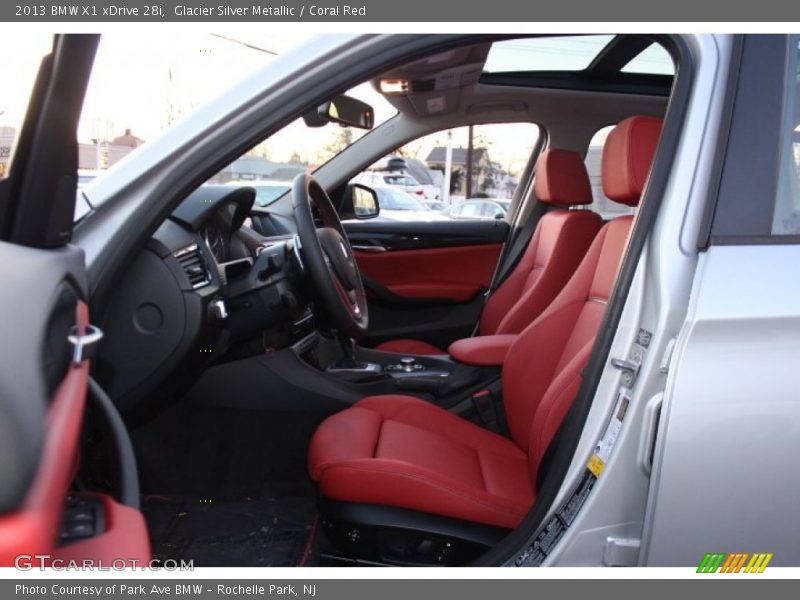 Glacier Silver Metallic / Coral Red 2013 BMW X1 xDrive 28i