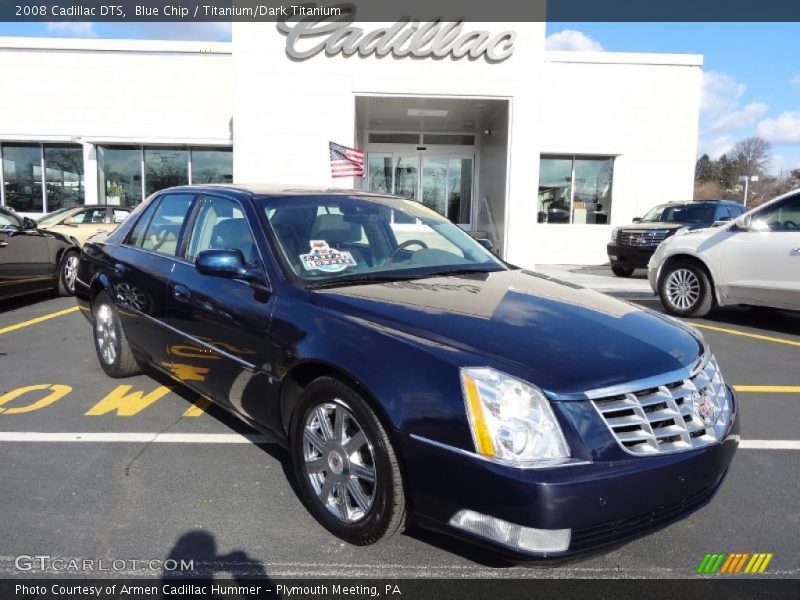 Blue Chip / Titanium/Dark Titanium 2008 Cadillac DTS