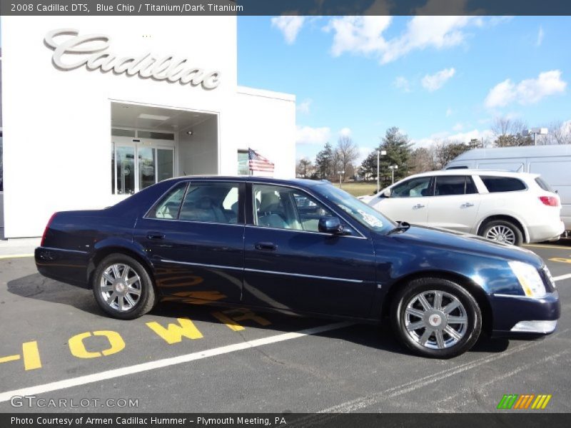 Blue Chip / Titanium/Dark Titanium 2008 Cadillac DTS