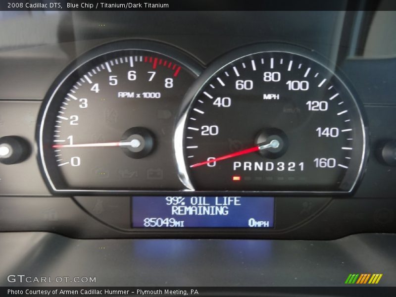 Blue Chip / Titanium/Dark Titanium 2008 Cadillac DTS