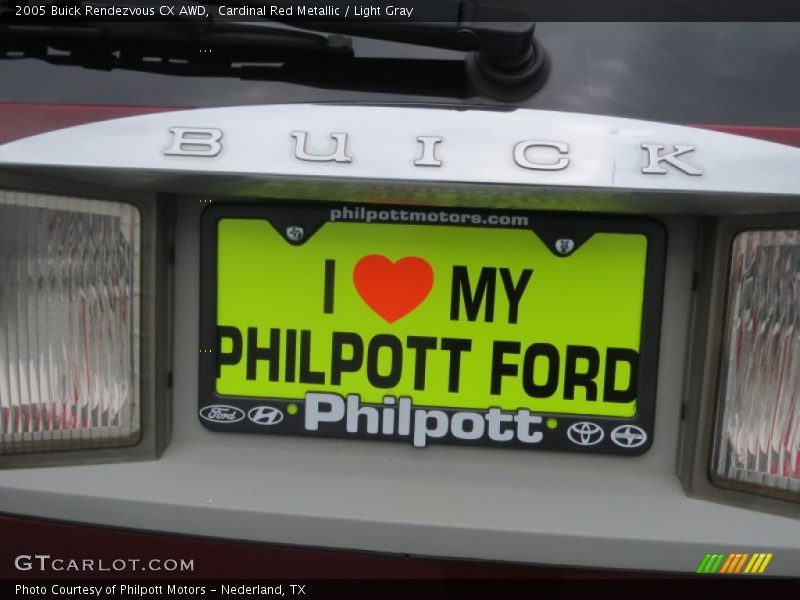 Cardinal Red Metallic / Light Gray 2005 Buick Rendezvous CX AWD