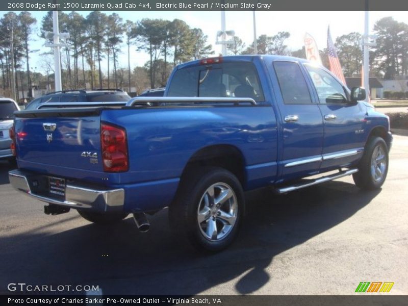 Electric Blue Pearl / Medium Slate Gray 2008 Dodge Ram 1500 Laramie Quad Cab 4x4