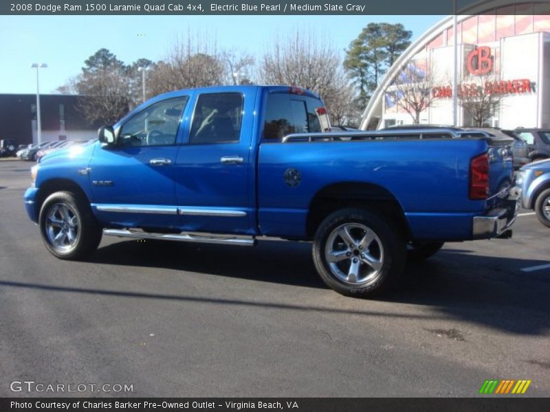 Electric Blue Pearl / Medium Slate Gray 2008 Dodge Ram 1500 Laramie Quad Cab 4x4