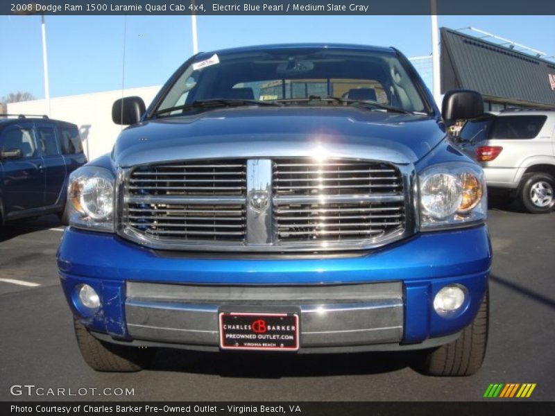 Electric Blue Pearl / Medium Slate Gray 2008 Dodge Ram 1500 Laramie Quad Cab 4x4