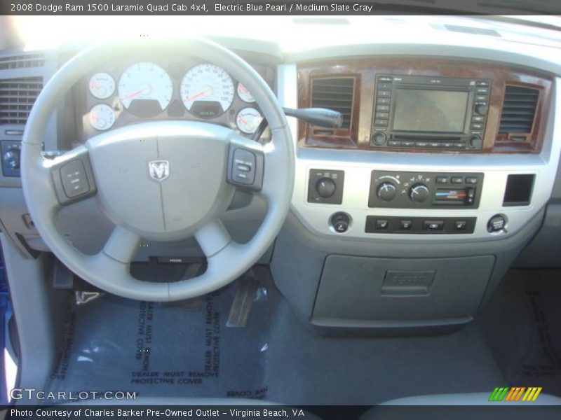 Electric Blue Pearl / Medium Slate Gray 2008 Dodge Ram 1500 Laramie Quad Cab 4x4