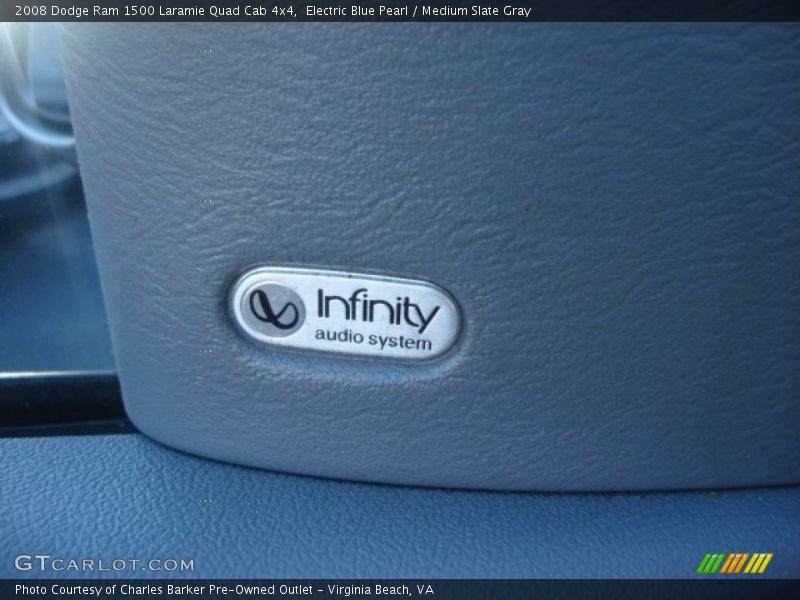 Electric Blue Pearl / Medium Slate Gray 2008 Dodge Ram 1500 Laramie Quad Cab 4x4