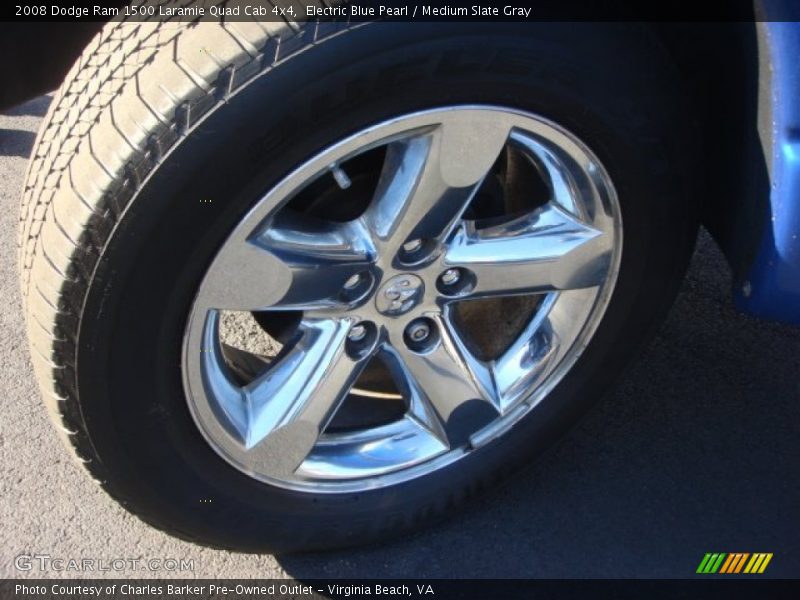 Electric Blue Pearl / Medium Slate Gray 2008 Dodge Ram 1500 Laramie Quad Cab 4x4