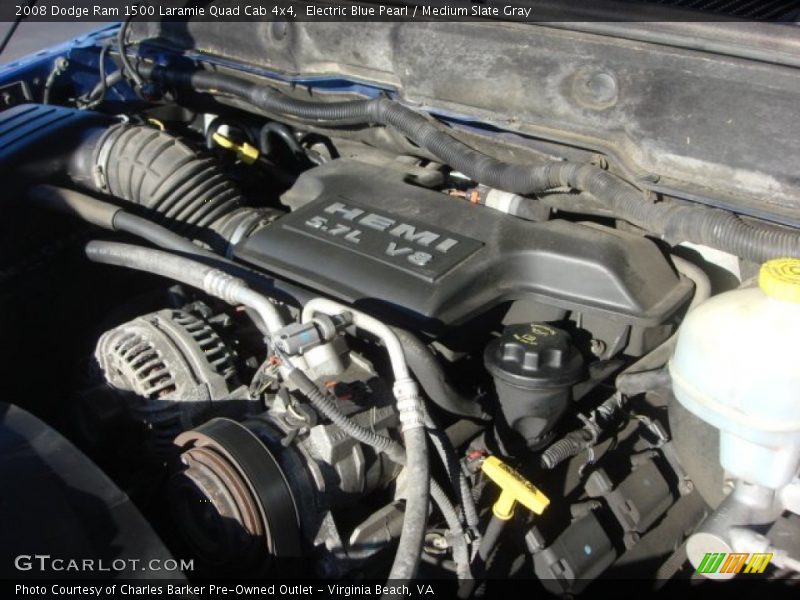 Electric Blue Pearl / Medium Slate Gray 2008 Dodge Ram 1500 Laramie Quad Cab 4x4