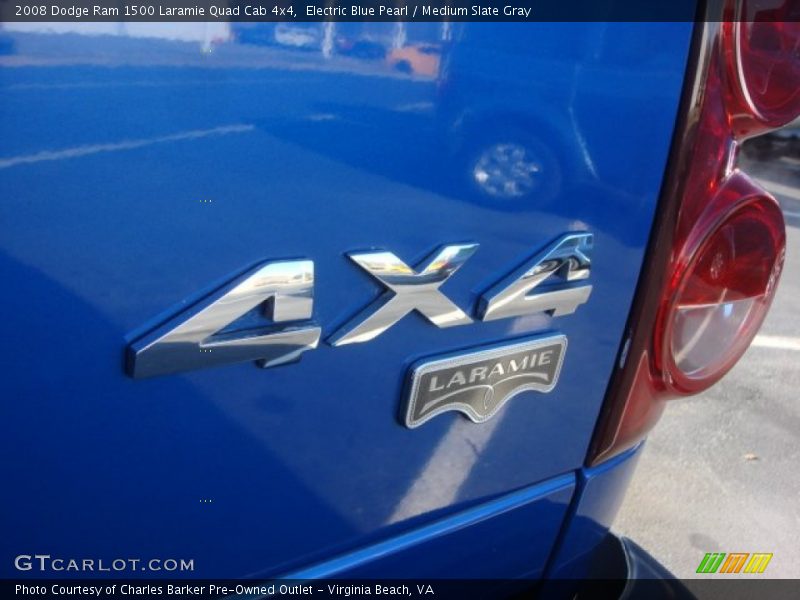 Electric Blue Pearl / Medium Slate Gray 2008 Dodge Ram 1500 Laramie Quad Cab 4x4
